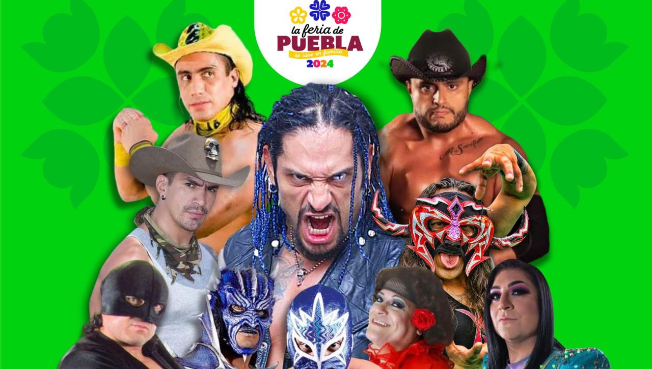 Alistan segunda función de lucha libre en Feria de Puebla 2024