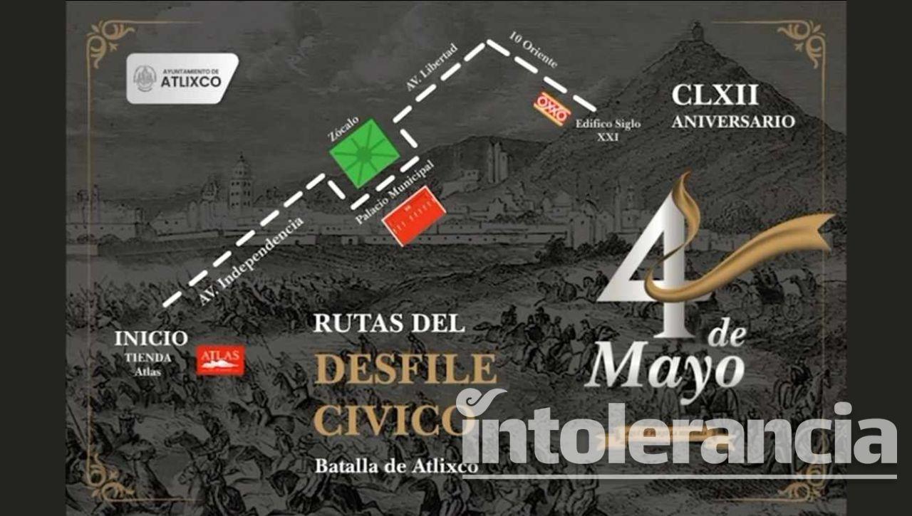 Preparan desfile cívico-militar del 4 de mayo en Atlixco