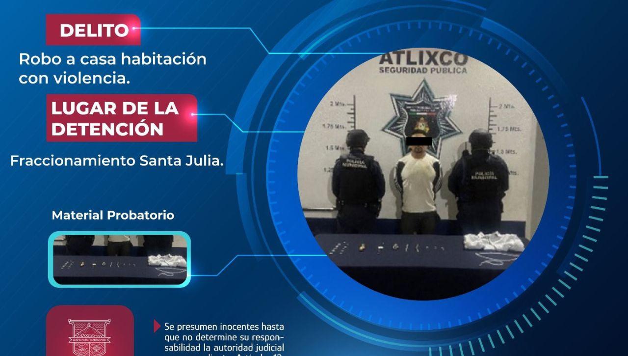 Policías de Atlixco frustran robo y recuperan auto robado