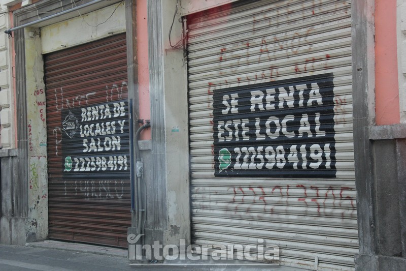 Negocios del Centro Histórico de Puebla, víctimas de la pandemia